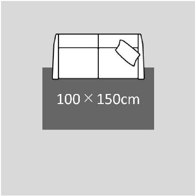 4.5畳間に100×150cmのラグを敷いた図
