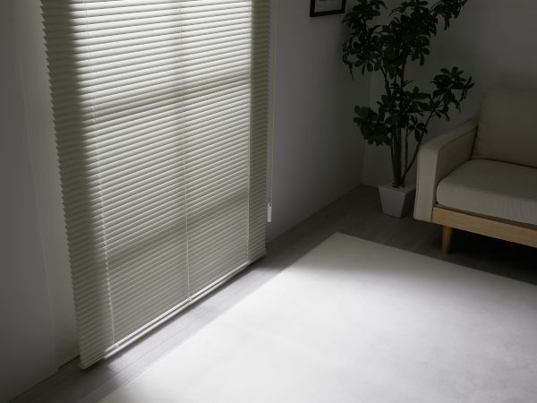 ブラインドを使って室内に入る光の量をコントロールしている