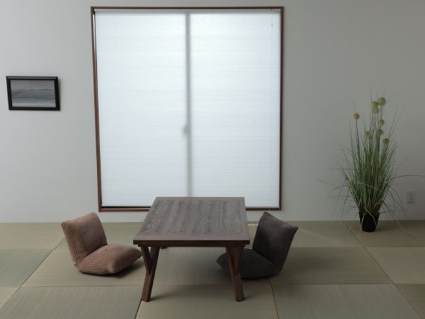 和室にハニカムスクリーンを取り付けたレイアウト