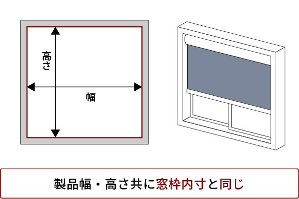 天井付けロールスクリーンの採寸