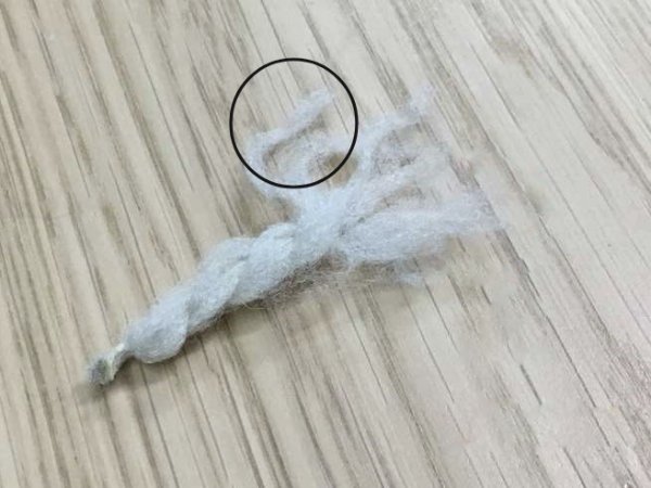カーペットのパイルから出た遊び毛