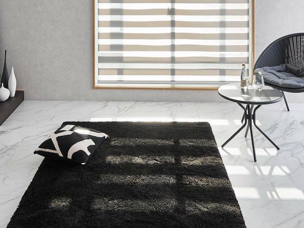 黒いラグとモダンインテリア