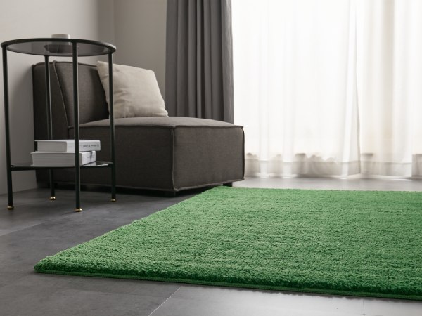 グレーソファに合うマイクロファイバーラグ