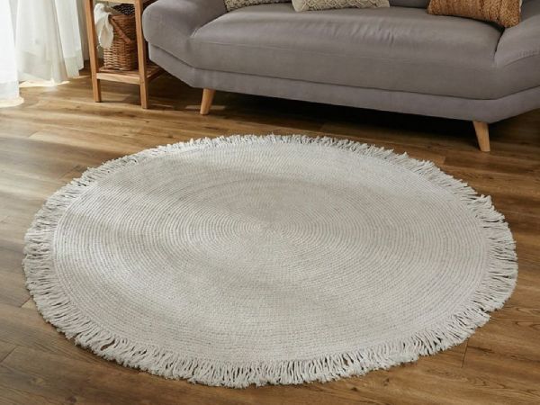 ナチュラルな円形ラグ『ケアラ』