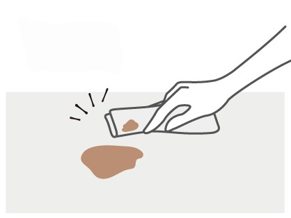 犬がカーペットにした粗相を掃除する