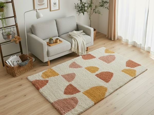 一人暮らしにおすすめな北欧インテリア風ピンクのラグ【ロスカシリーズ】スッコ