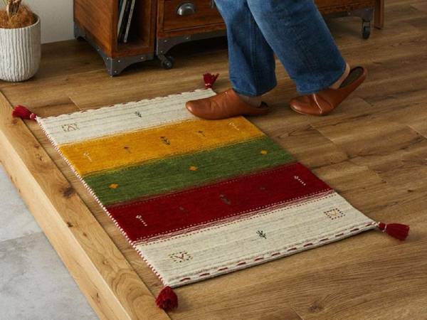 おしゃれなインドギャッベの玄関マット『カプラ』