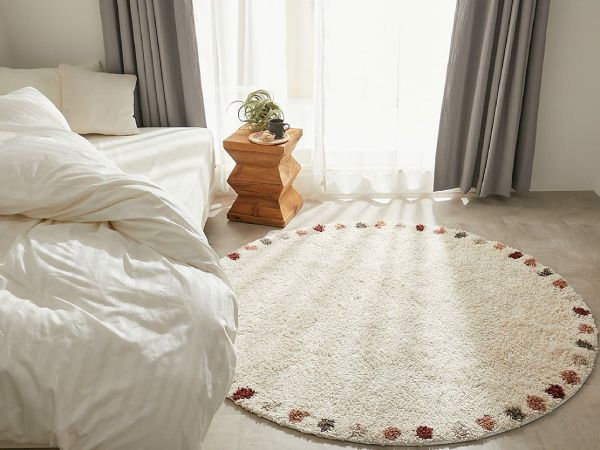 一人暮らしにおすすめの円形ラグ【ティルシリーズ】ランド　円形