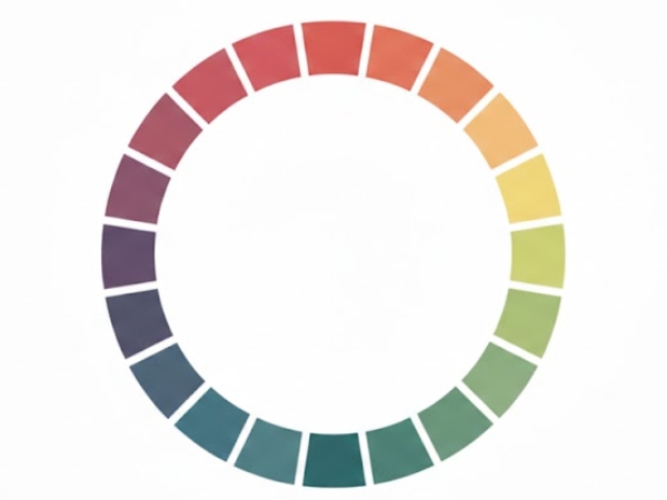 くすみカラーの色相環