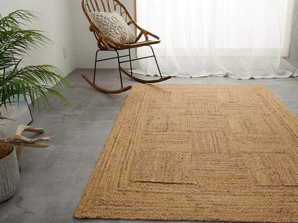 薄いジュート100%ラグ