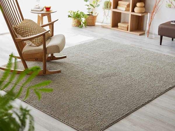 薄いラグとナチュラルインテリア