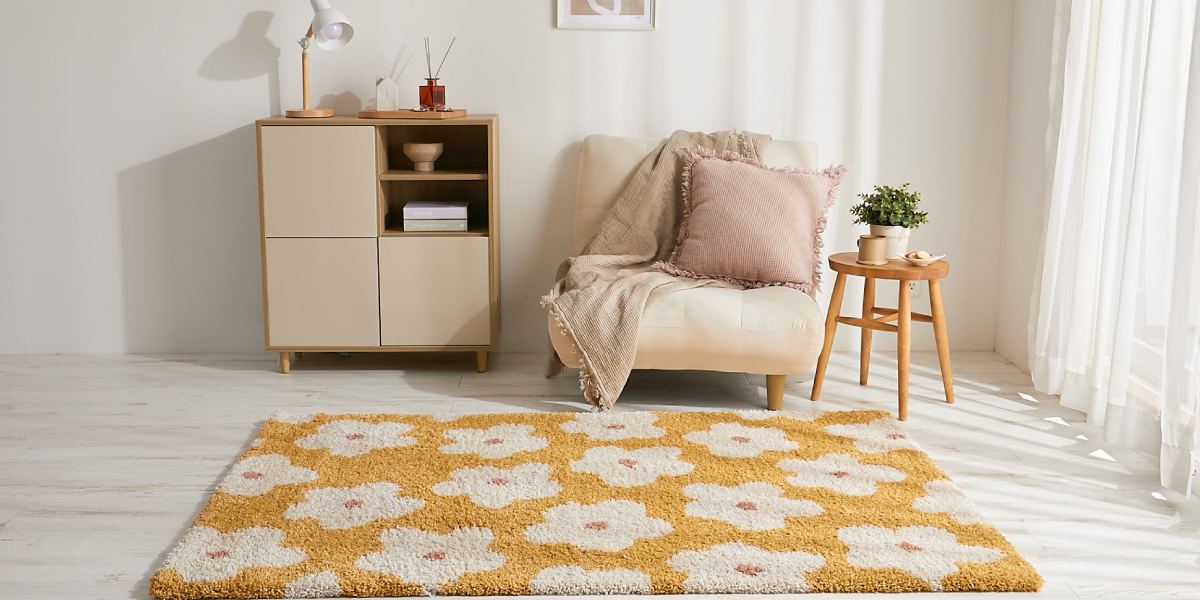一人暮らしのラグサイズにおすすめな韓国テイストラグとナチュラルインテリア