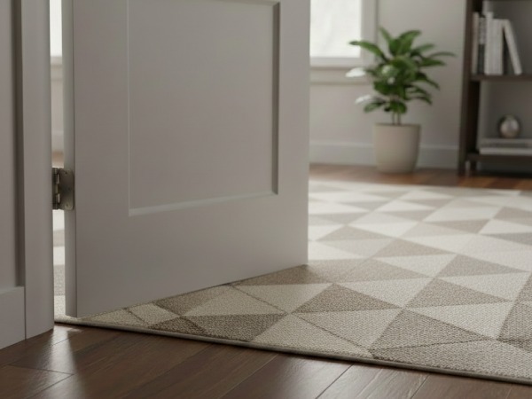 薄いラグはドアに干渉しにくい