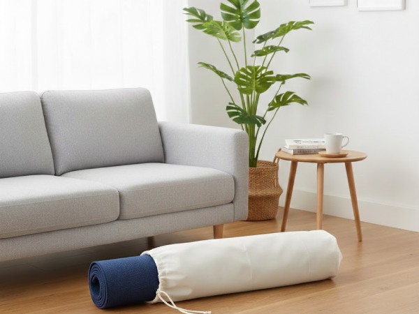 カーペット専用の収納袋にカーペットを保管している様子