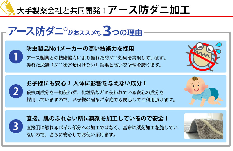 アース製薬と共同開発で完成した「アース防ダニ加工」カーペット