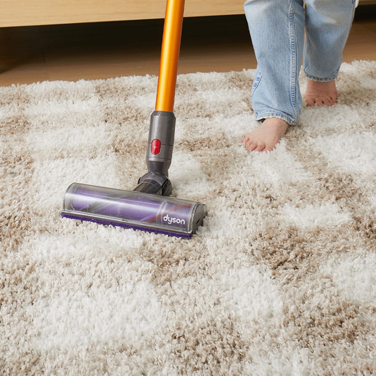 掃除機をかけている様子