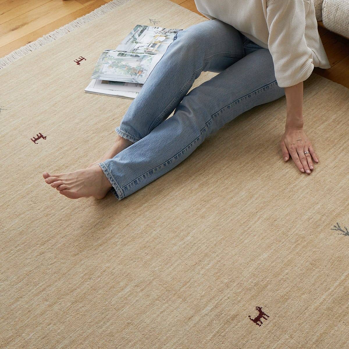 座っている様子