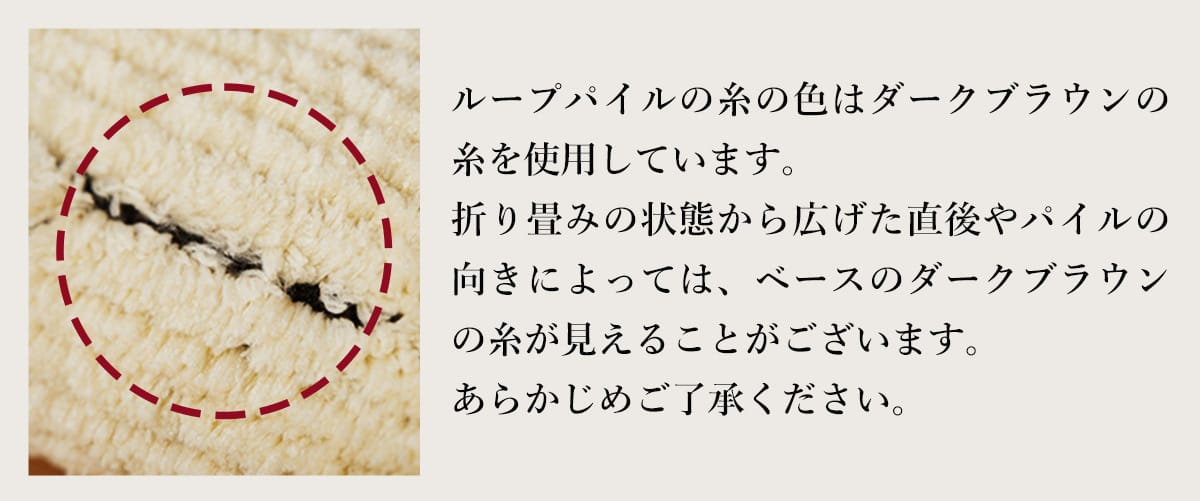 パイル色についての注意画像