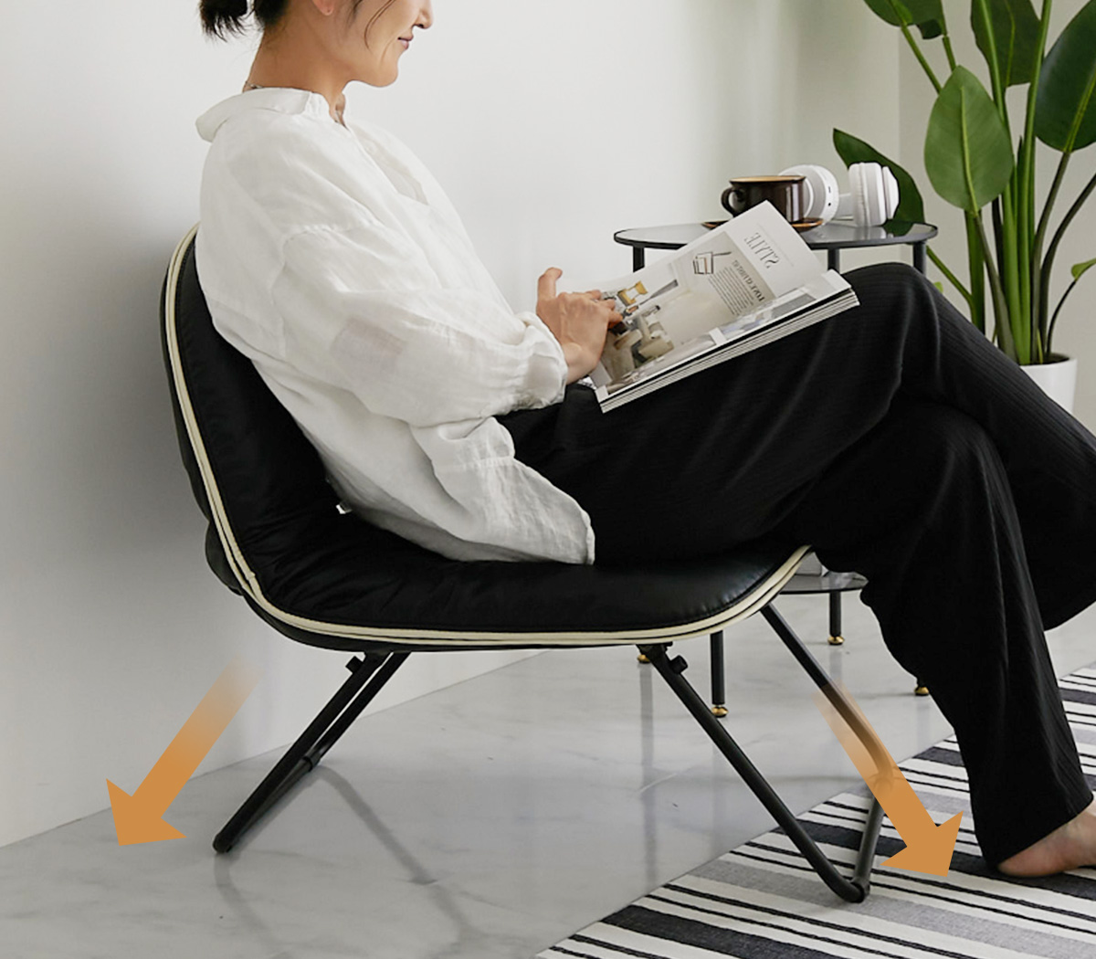 八の字脚で安定感抜群