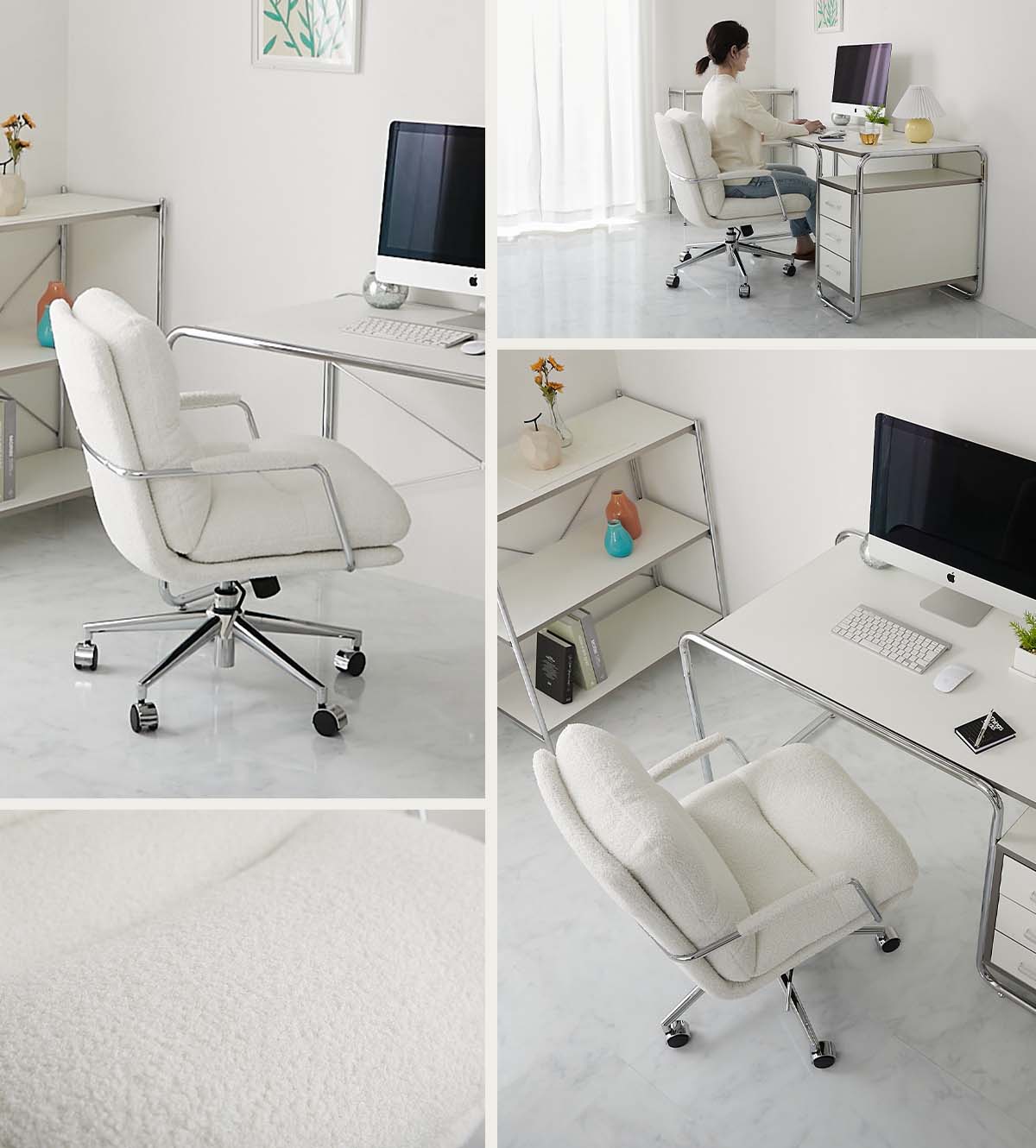 デスクチェアをさまざまな角度から見たイメージ