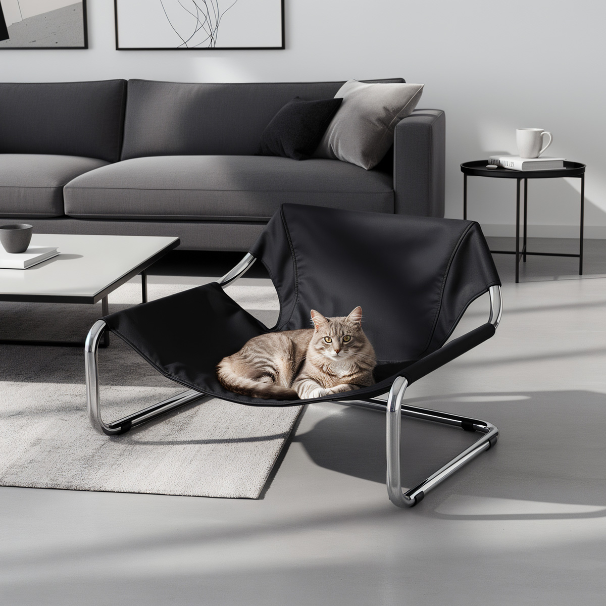 ホワイトインテリアにペットベッドを合わせたところ